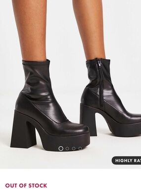 ALDO Black Platform Block Heel Ankle Boots - Women